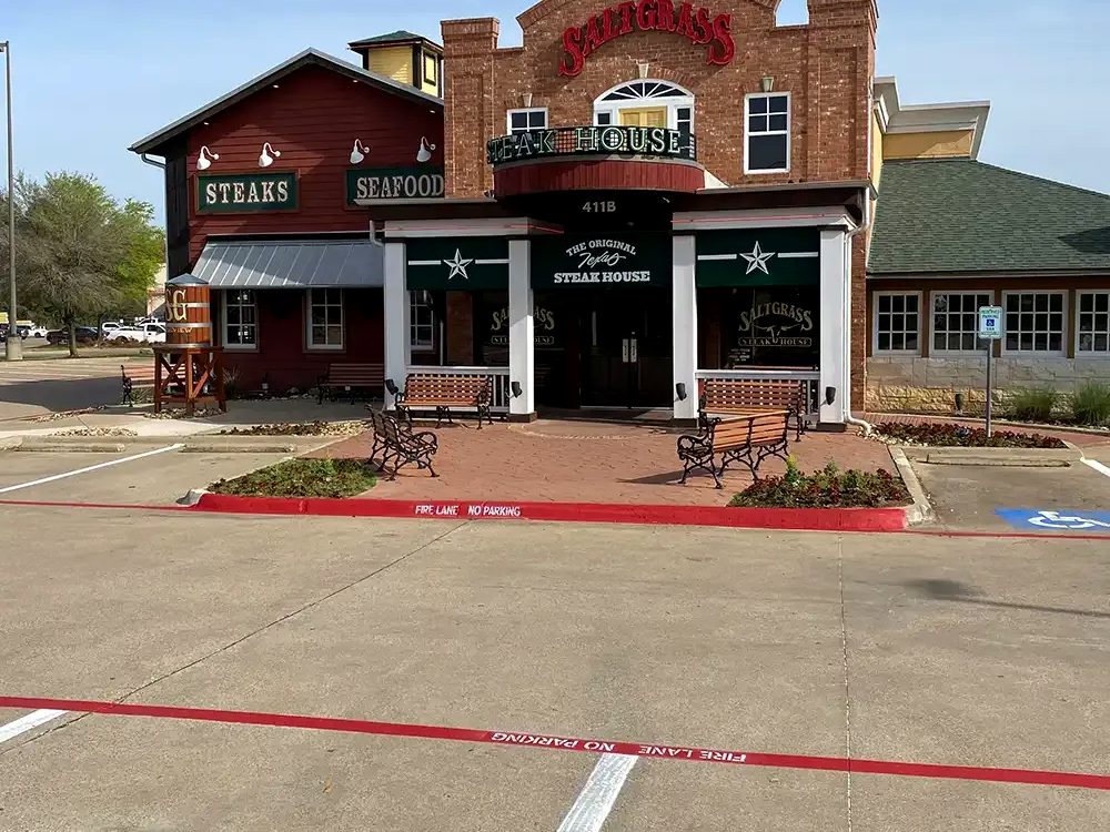 Restaurant parking lot striping