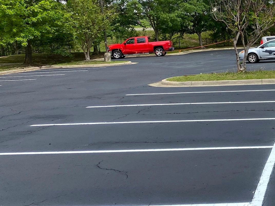 Sealcoat and re-stripe at a remodeled hotel